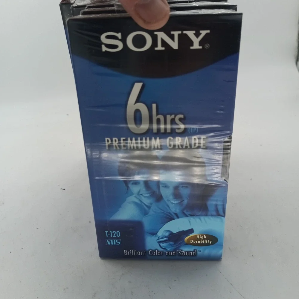 Lot of 5 Sony T-120VL Premium Grade VHS Blank Video Tapes 6 Hours Sealed NOS